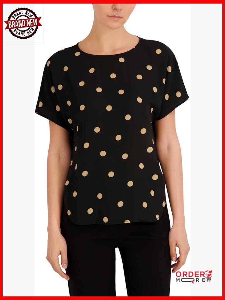 Short Sleeve Bateau Neck Blouse Tunic Top - Classic Fit